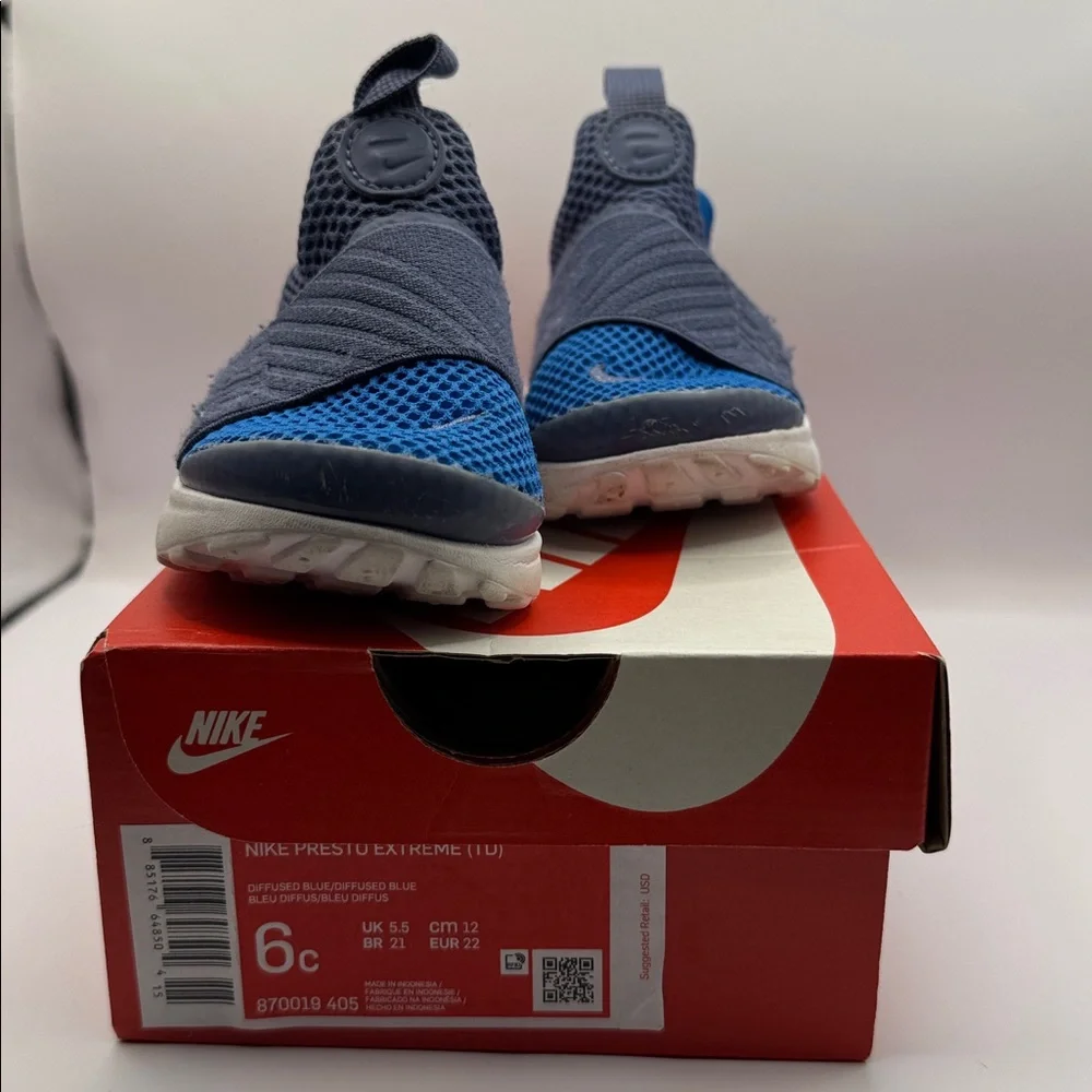 Nike Presto Extreme TD Toddler Sneakers Blue Slip-On Size 6C Lightweight Comfort
